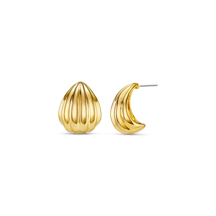 Statement Voluminous Curved Drop Earring Pale Gold | Accessories | Smuk - Dameklær på nett