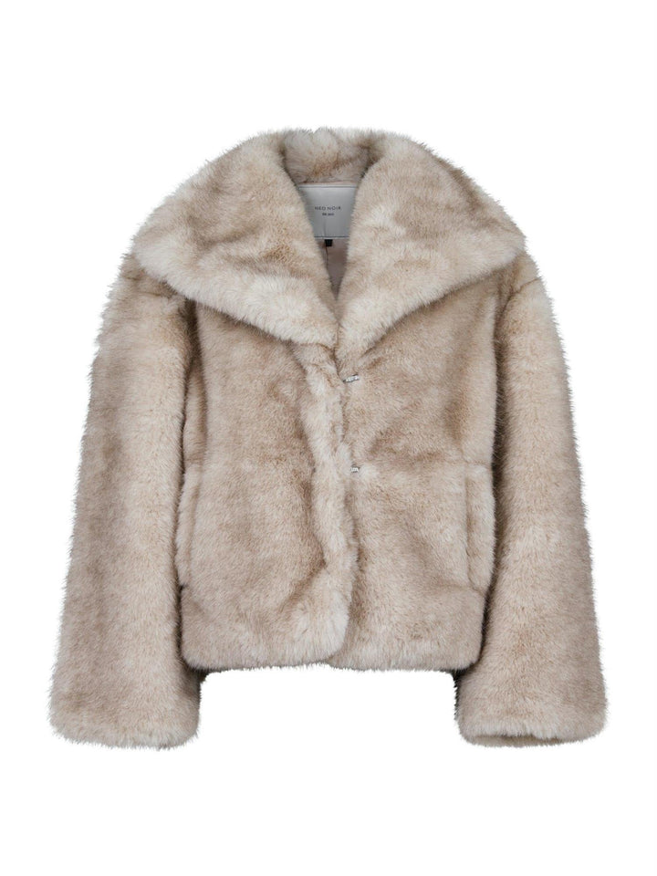 Stephanie Faux Fur Jacket Beige | Yttertøy | Smuk - Dameklær på nett