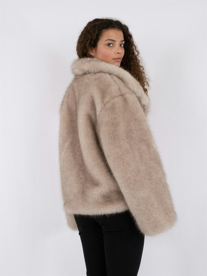 Stephanie Faux Fur Jacket Beige | Yttertøy | Smuk - Dameklær på nett