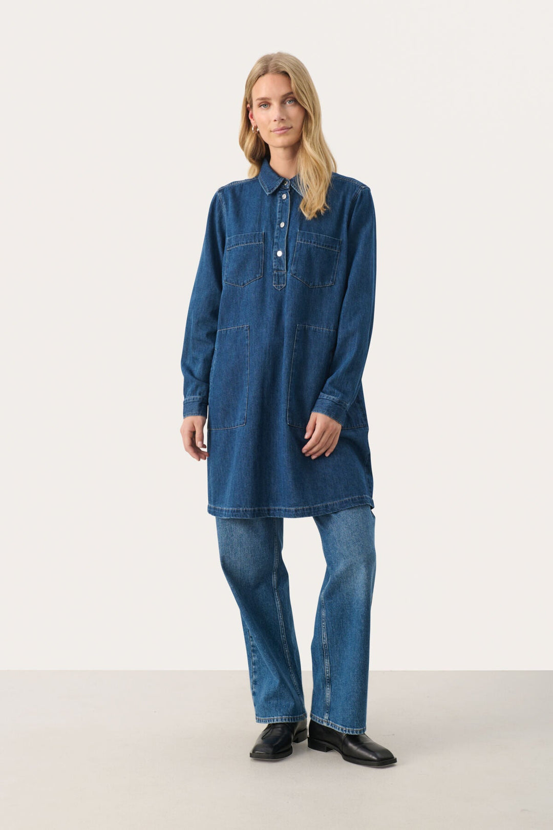 Stinepw Dress Medium Blue Denim | Kjoler | Smuk - Dameklær på nett