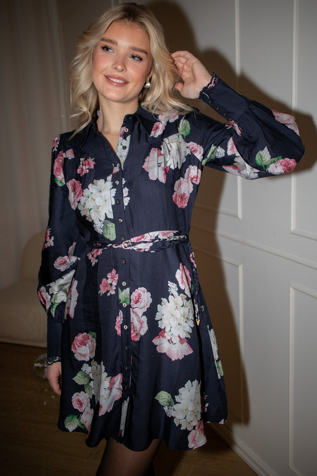 Striped Shirt Dress Midnight Bouquet | Kjoler | Smuk - Dameklær på nett