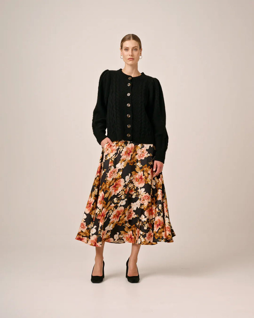 Striped Skirt Evening Roses | Skjørt | Smuk - Dameklær på nett