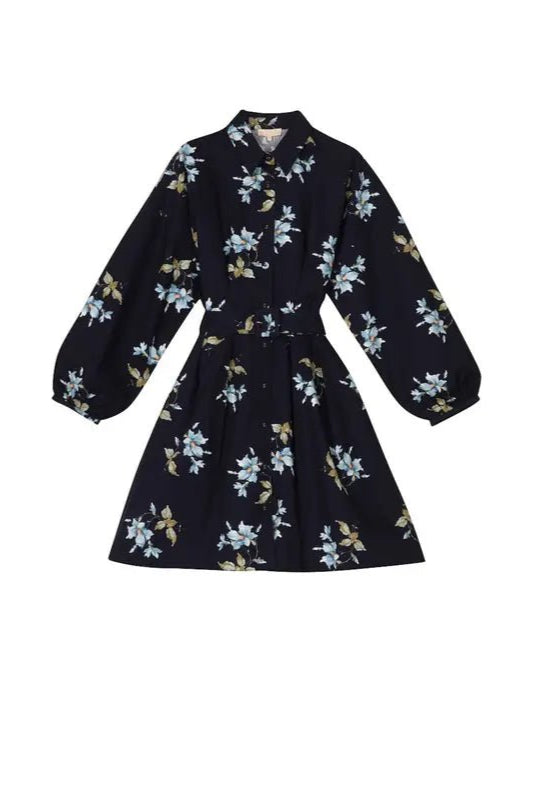 Structured Shirt Dress Blue Bouquet | Kjoler | Smuk - Dameklær på nett