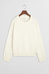 Superfine Lambswool Crew Neck Sweater Cream