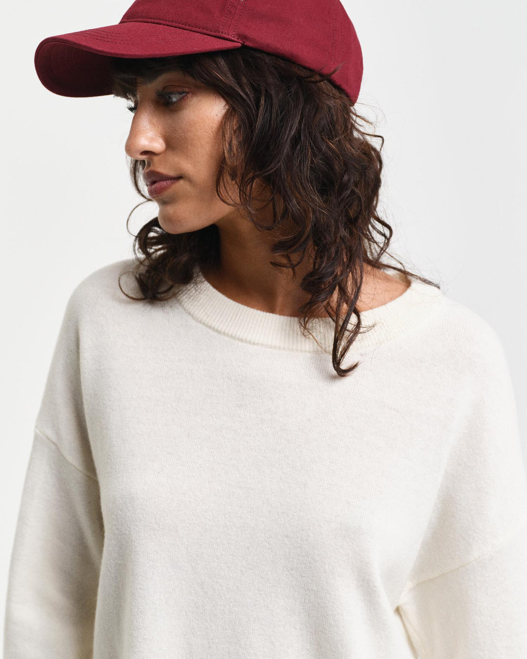 Superfine Lambswool Crew Neck Sweater Cream | Genser | Smuk - Dameklær på nett