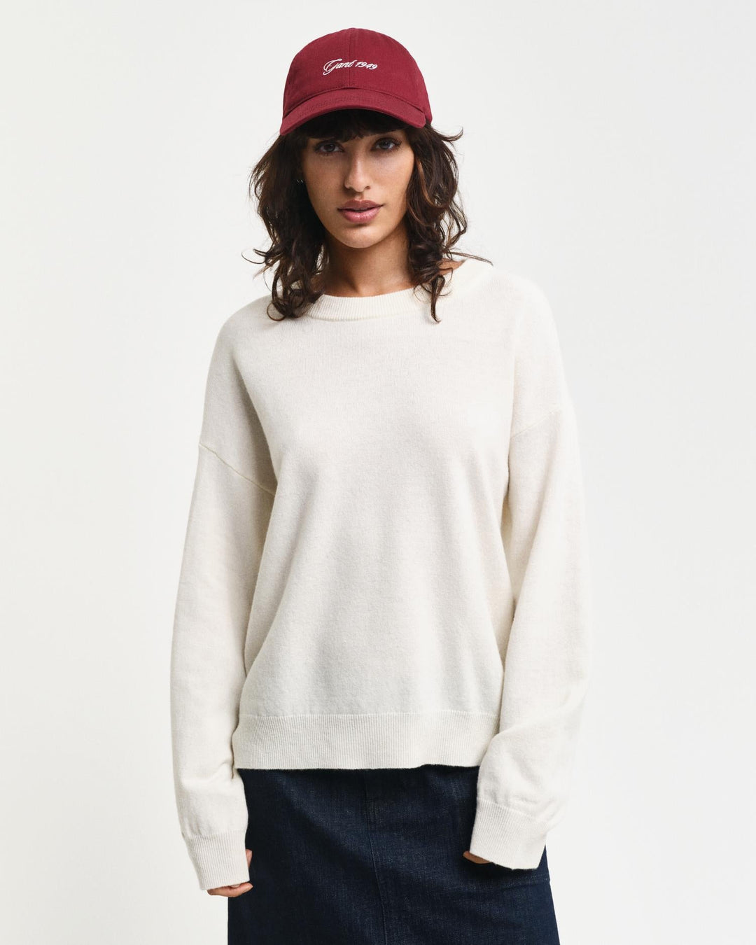 Superfine Lambswool Crew Neck Sweater Cream | Genser | Smuk - Dameklær på nett