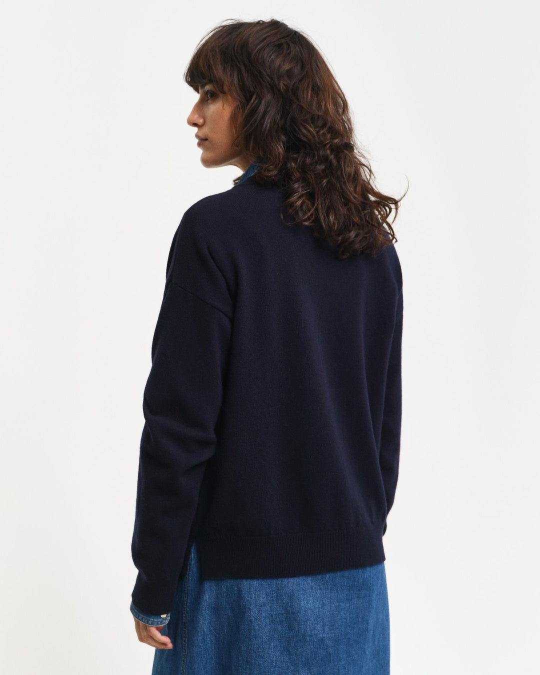 Superfine Lambswool Crew Neck Sweater Evening Blue | Genser | Smuk - Dameklær på nett