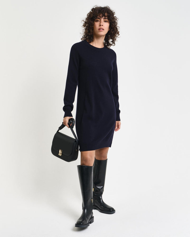 Superfine Lambswool Dress Evening Blue | Kjoler | Smuk - Dameklær på nett