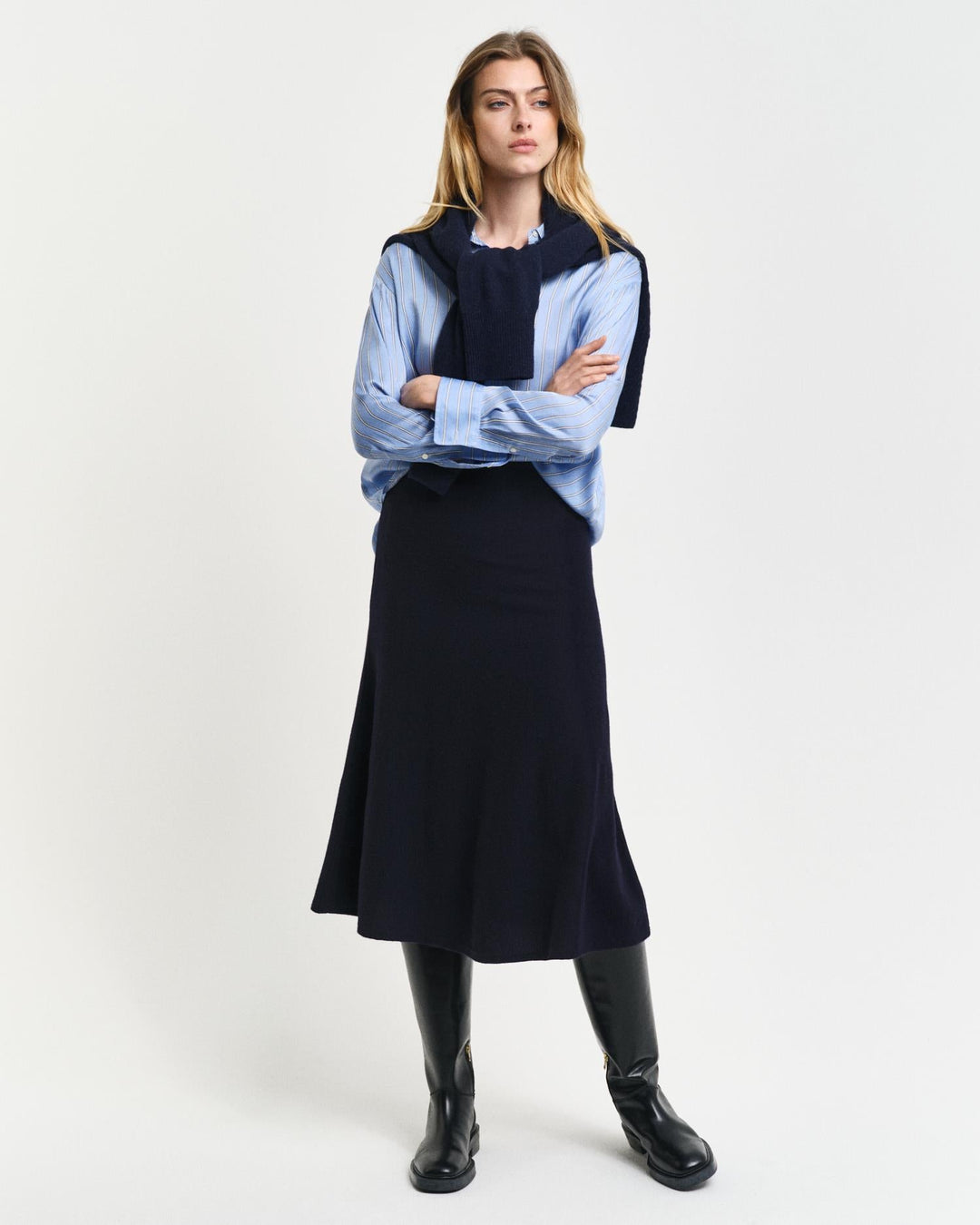 Superfine Lambswool Skirt Evening Blue | Skjørt | Smuk - Dameklær på nett