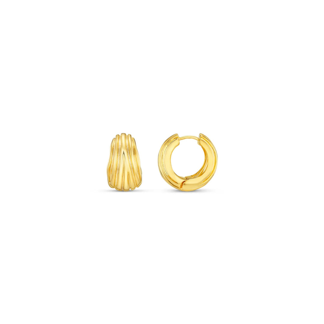 Textured Chunky Small Hoops Pale Gold | Accessories | Smuk - Dameklær på nett