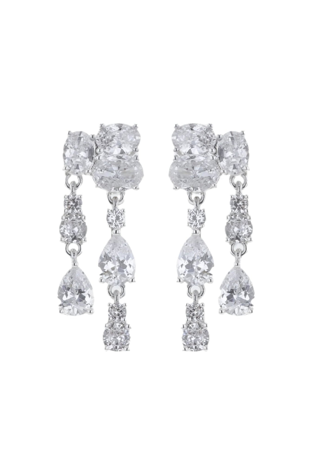 The Iced Double Earrings Silver | Accessories | Smuk - Dameklær på nett