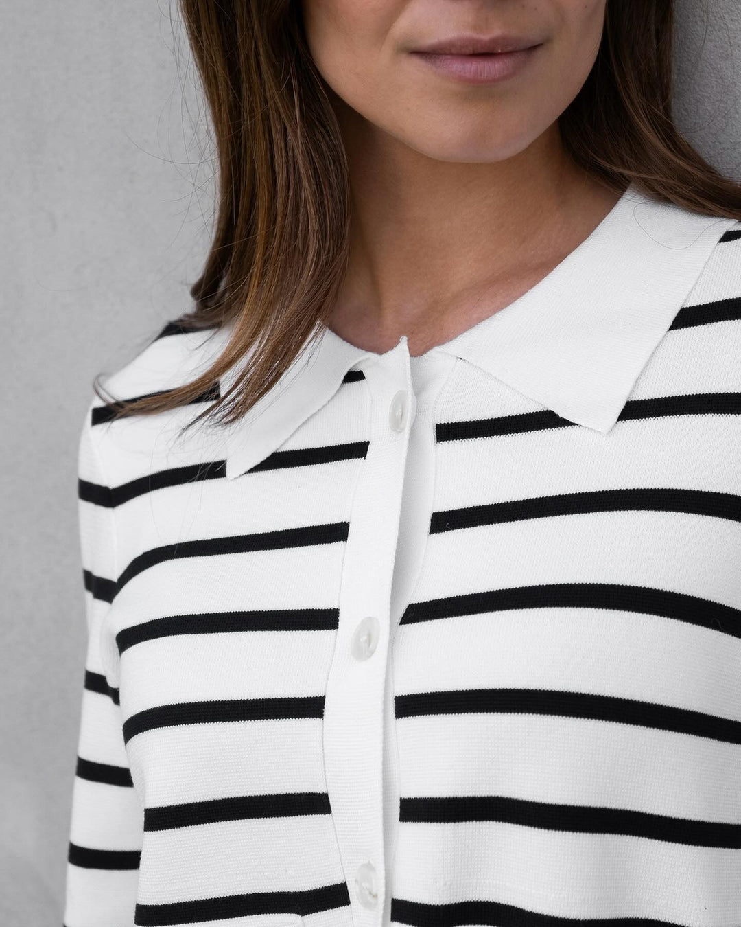 Tippi Knit Stripe Cardigan White/Navy | Genser | Smuk - Dameklær på nett