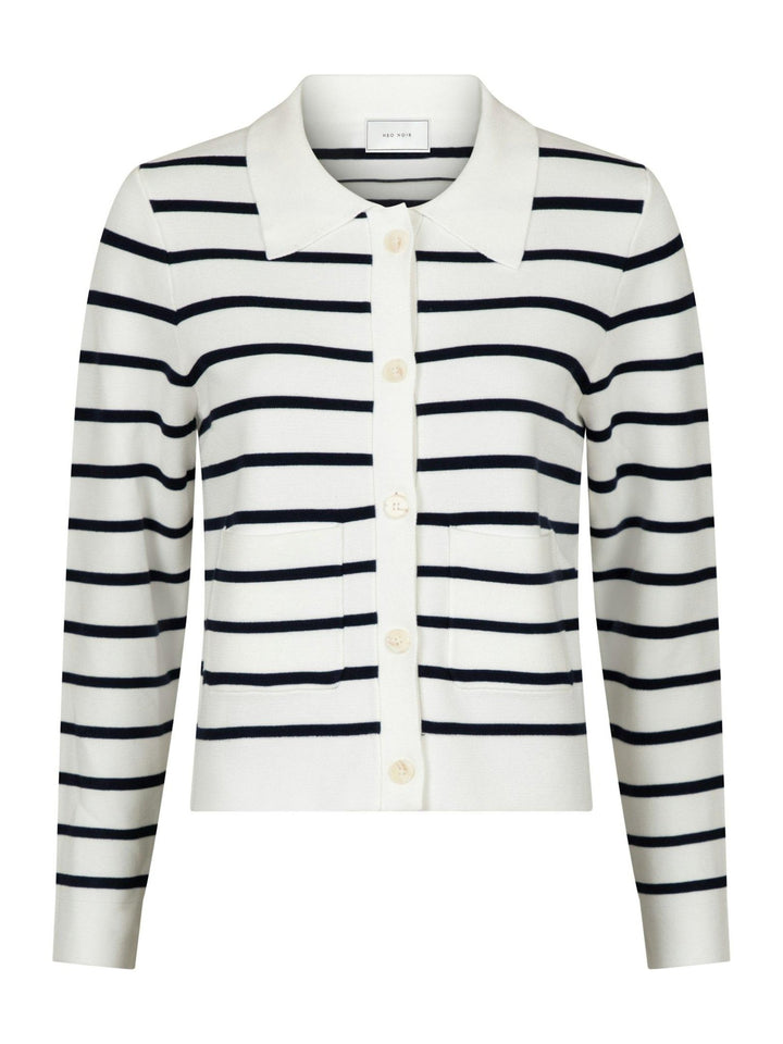 Tippi Knit Stripe Cardigan White/Navy | Genser | Smuk - Dameklær på nett