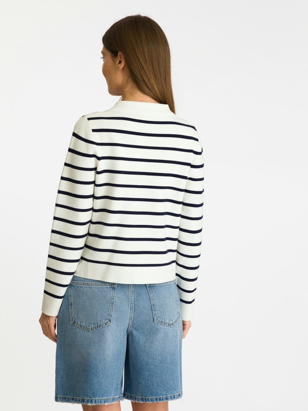 Tippi Knit Stripe Cardigan White/Navy | Genser | Smuk - Dameklær på nett