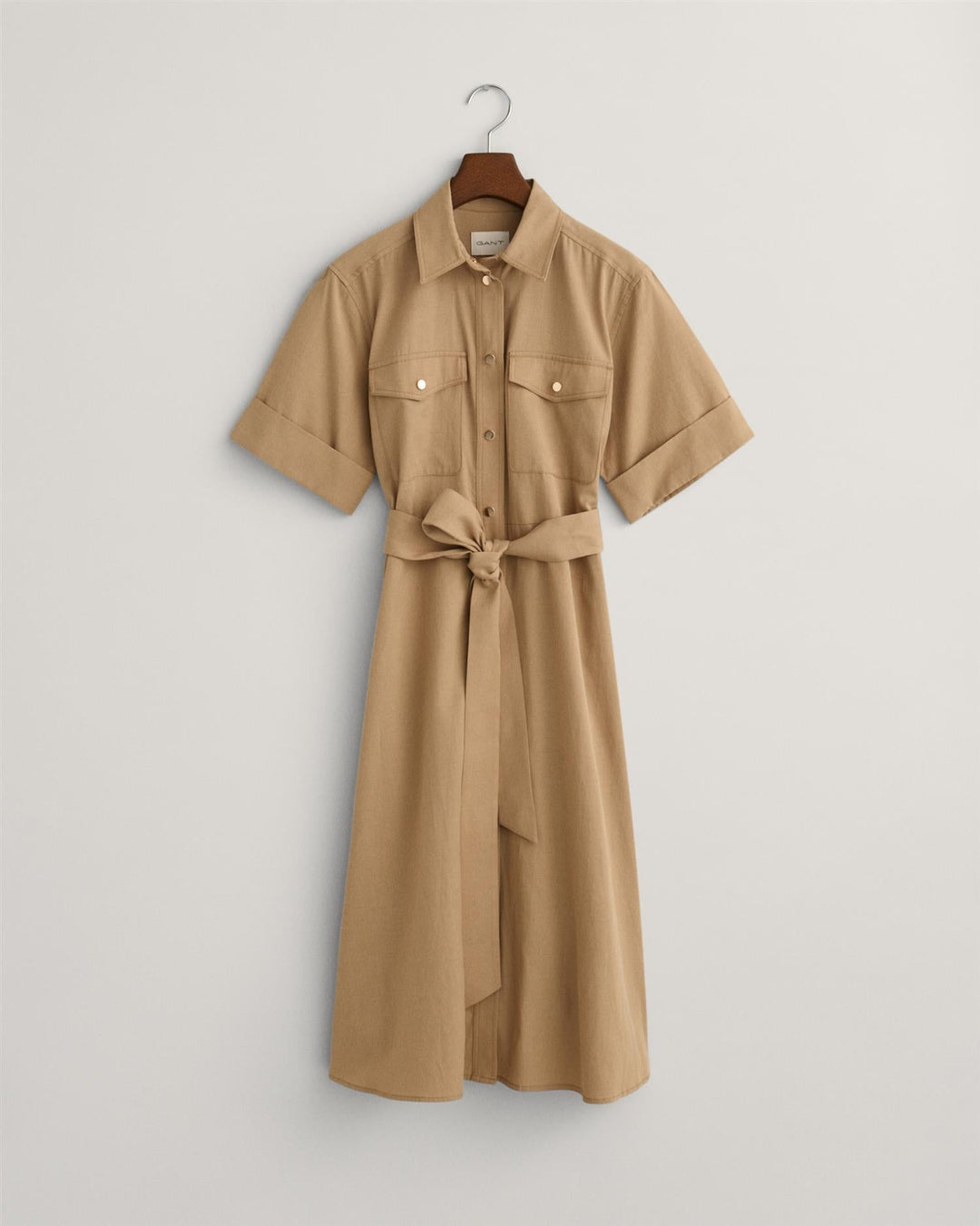 Utility Short Sleeve Shirt Dress Dark Khaki | Kjoler | Smuk - Dameklær på nett