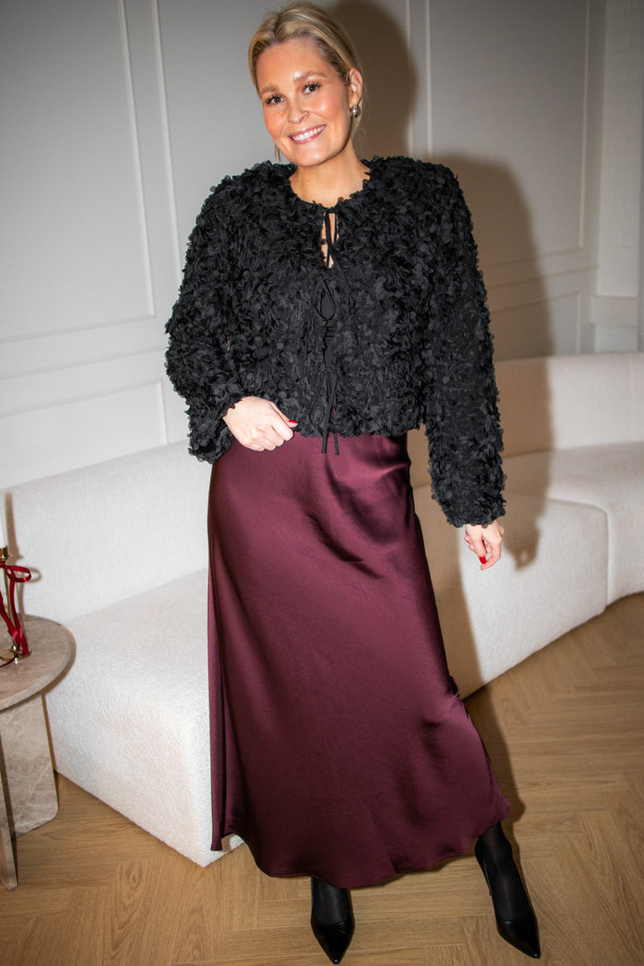 Vicky Heavy Sateen Skirt Burgundy | Skjørt | Smuk - Dameklær på nett