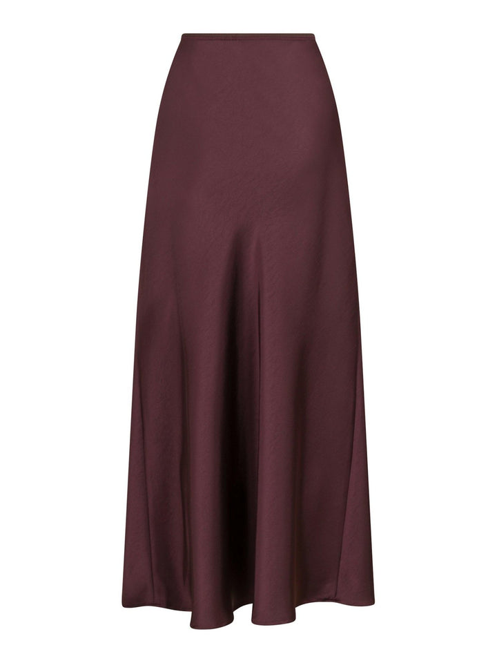 Vicky Heavy Sateen Skirt Burgundy | Skjørt | Smuk - Dameklær på nett