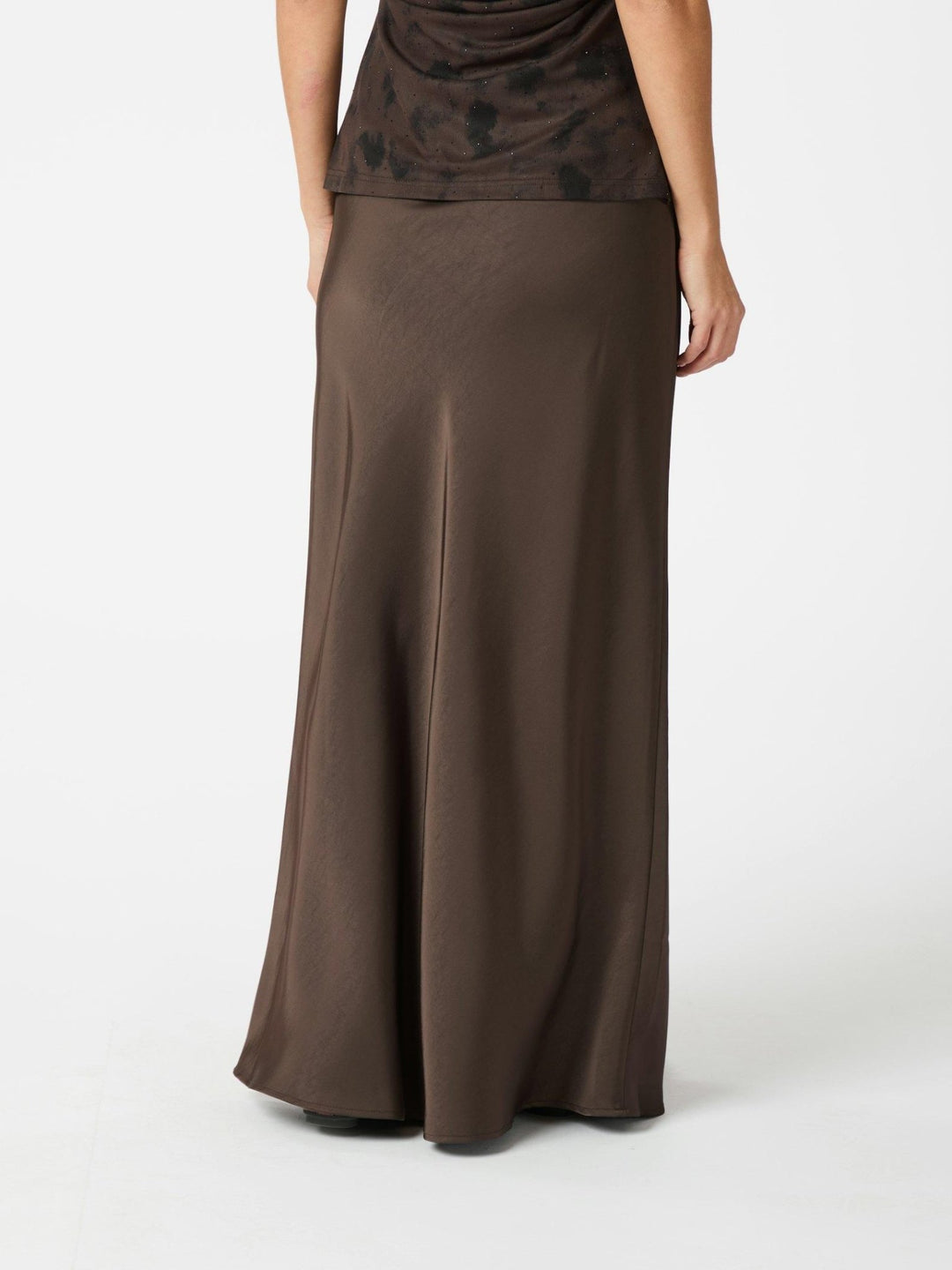 Vicky Heavy Sateen Skirt Dark Brown | Skjørt | Smuk - Dameklær på nett