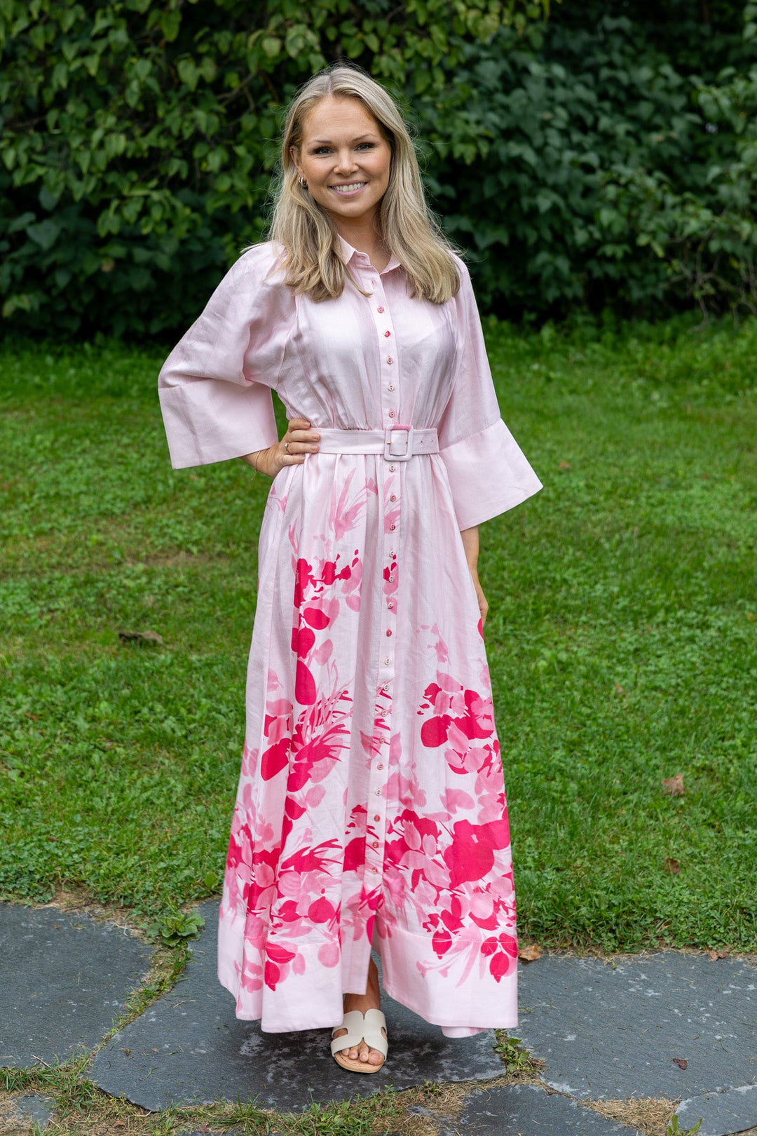 Viscose Collared Dress Pink Field | Kjoler | Smuk - Dameklær på nett