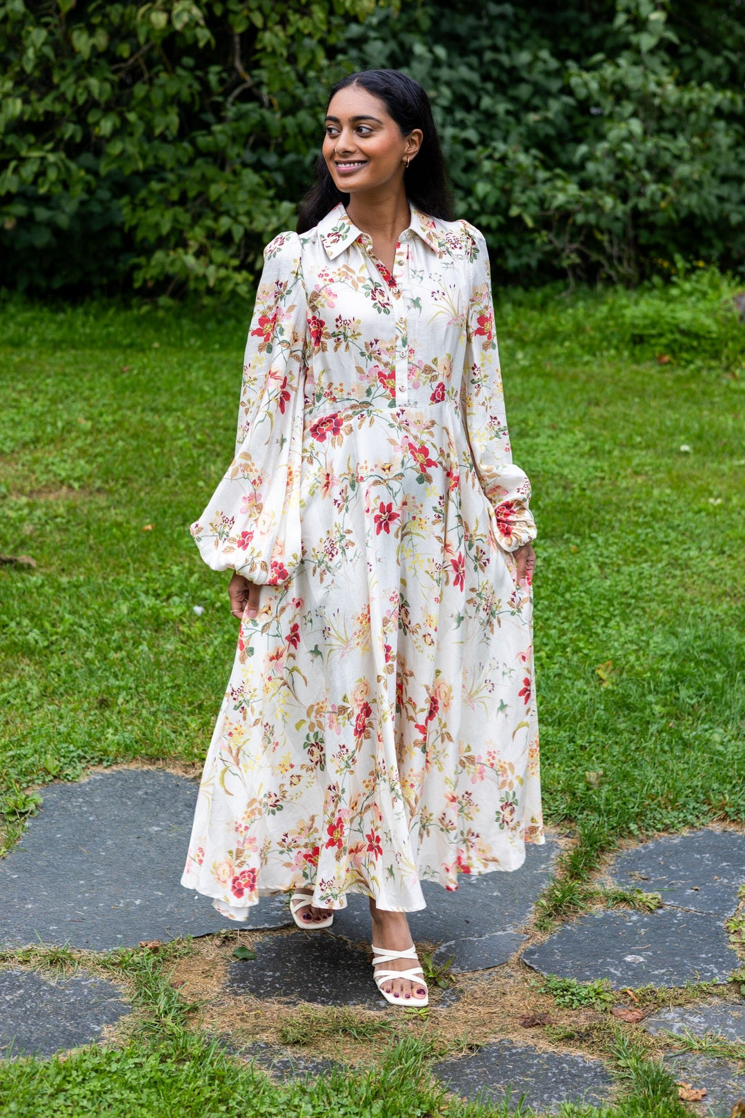 Viscose Shirt Dress Botanical | Kjoler | Smuk - Dameklær på nett