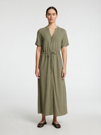 Viva - Damina Ss Ankle Sun Dress Vetiver | Kjoler | Smuk - Dameklær på nett