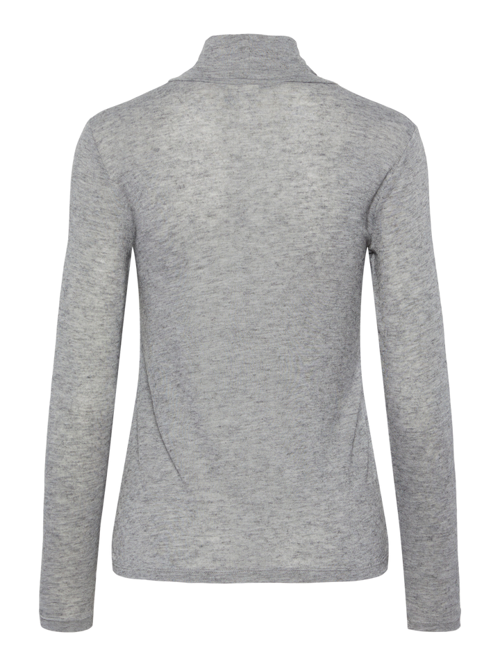 Yaswoola Ls High Neck Top Medium Grey Melange