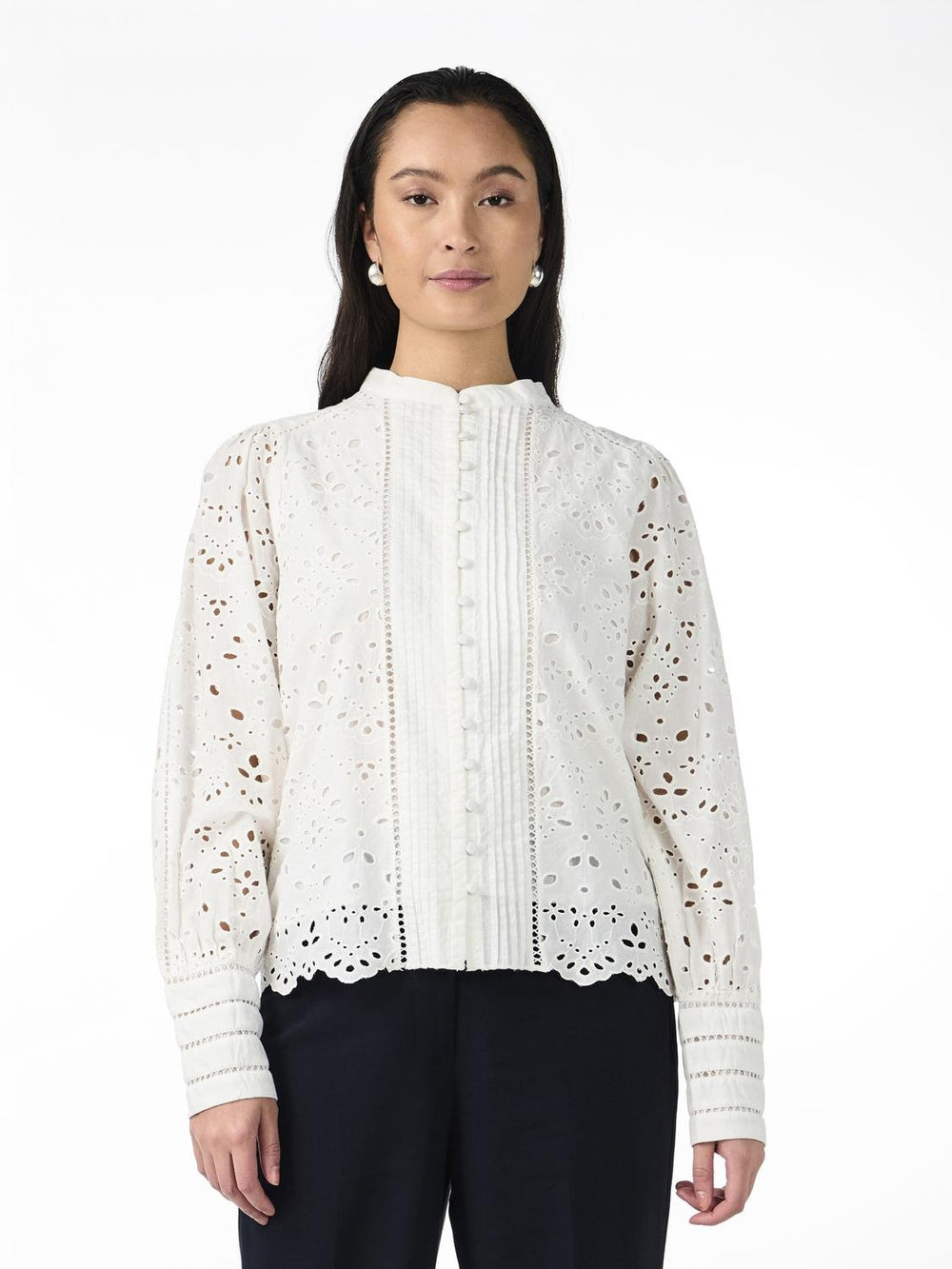 Yasalessia Ls Shirt Star White | Skjorter og bluser | Smuk - Dameklær på nett