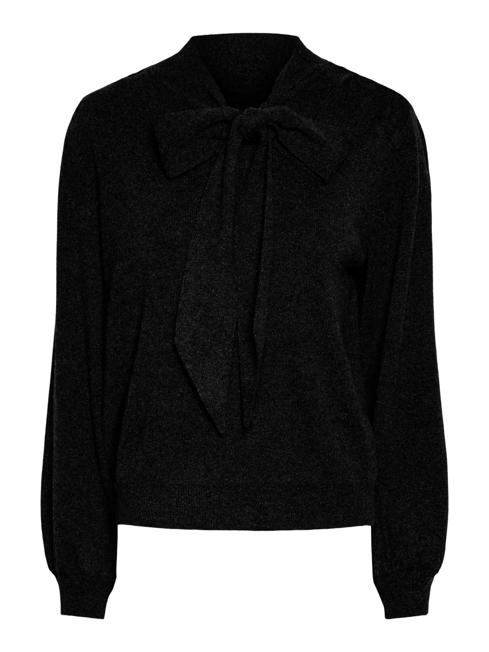 Yasassi Ls Bow Knit Pullover Black | Genser | Smuk - Dameklær på nett