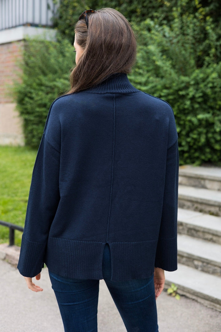 Yasbabette Ls Knit Pullover Navy Blazer | Genser | Smuk - Dameklær på nett