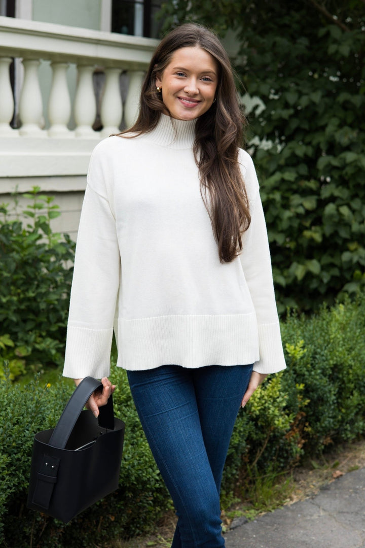 Yasbabette Ls Knit Pullover Star White | Genser | Smuk - Dameklær på nett