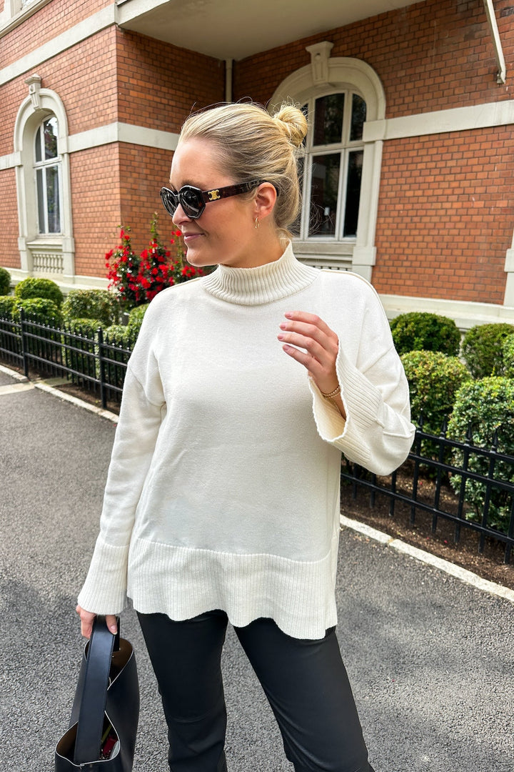 Yasbabette Ls Knit Pullover Star White | Genser | Smuk - Dameklær på nett