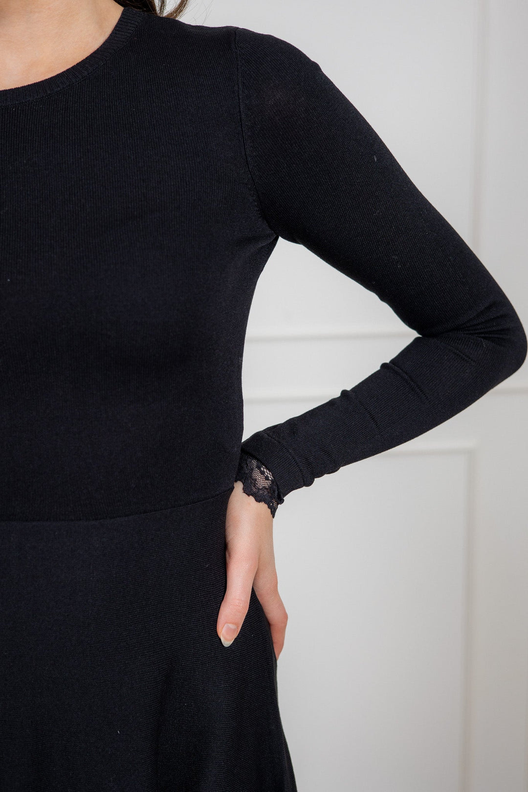 Yasbecco Ls Knit Dress Black | Kjoler | Smuk - Dameklær på nett