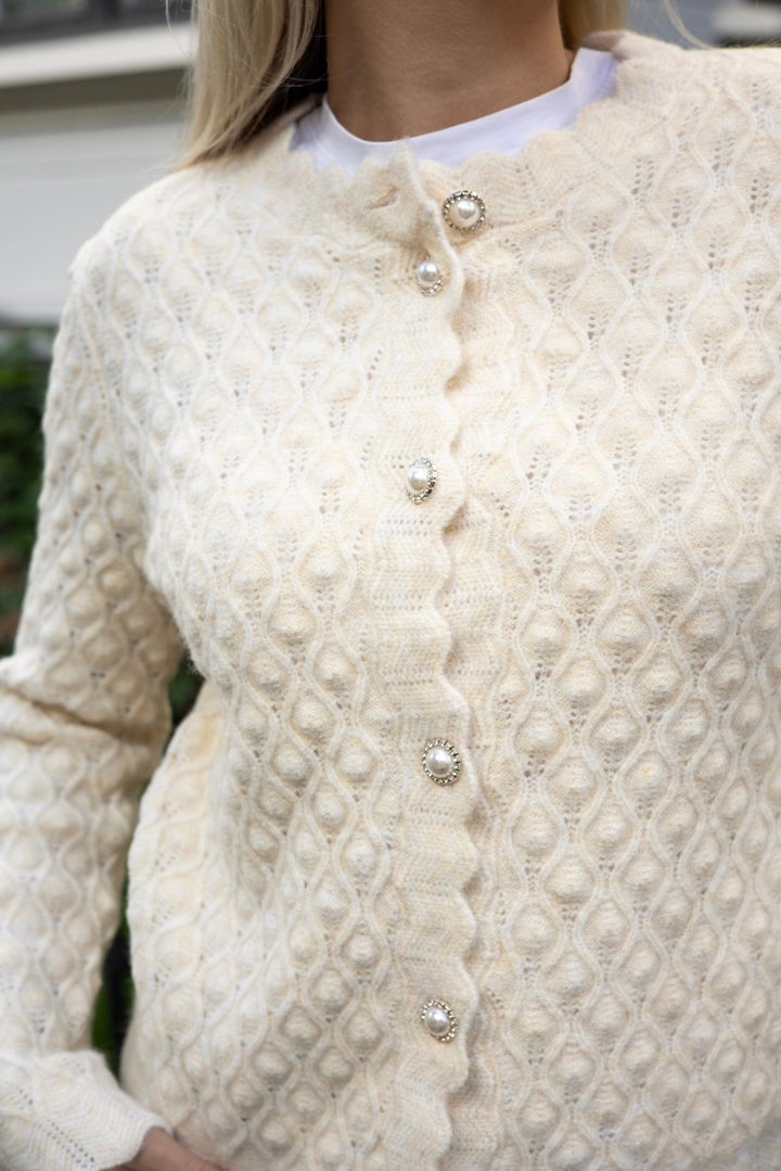 Yasbubble Ls Knit Cardigan S. Noos Birch | Genser | Smuk - Dameklær på nett