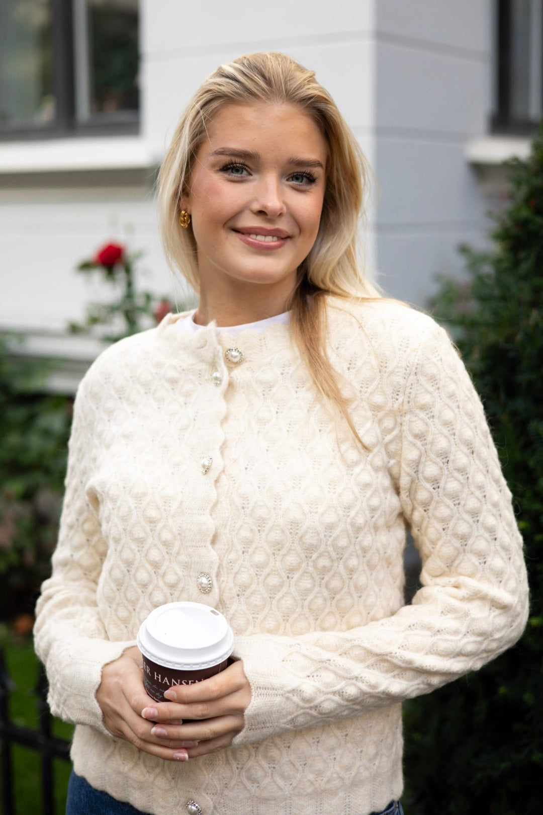 Yasbubble Ls Knit Cardigan S. Noos Birch | Genser | Smuk - Dameklær på nett