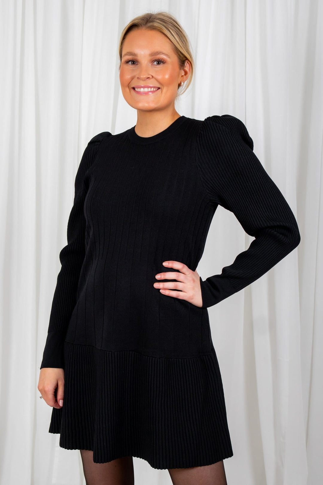 Yaselina Ls Knit Dress Black | Kjoler | Smuk - Dameklær på nett