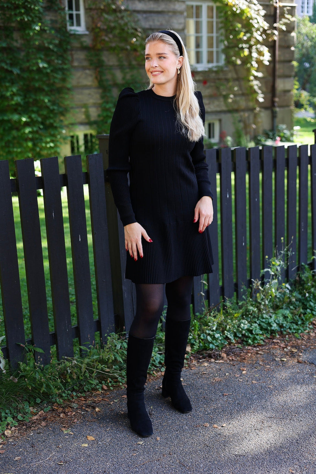 Yaselina Ls Knit Dress Black | Kjoler | Smuk - Dameklær på nett