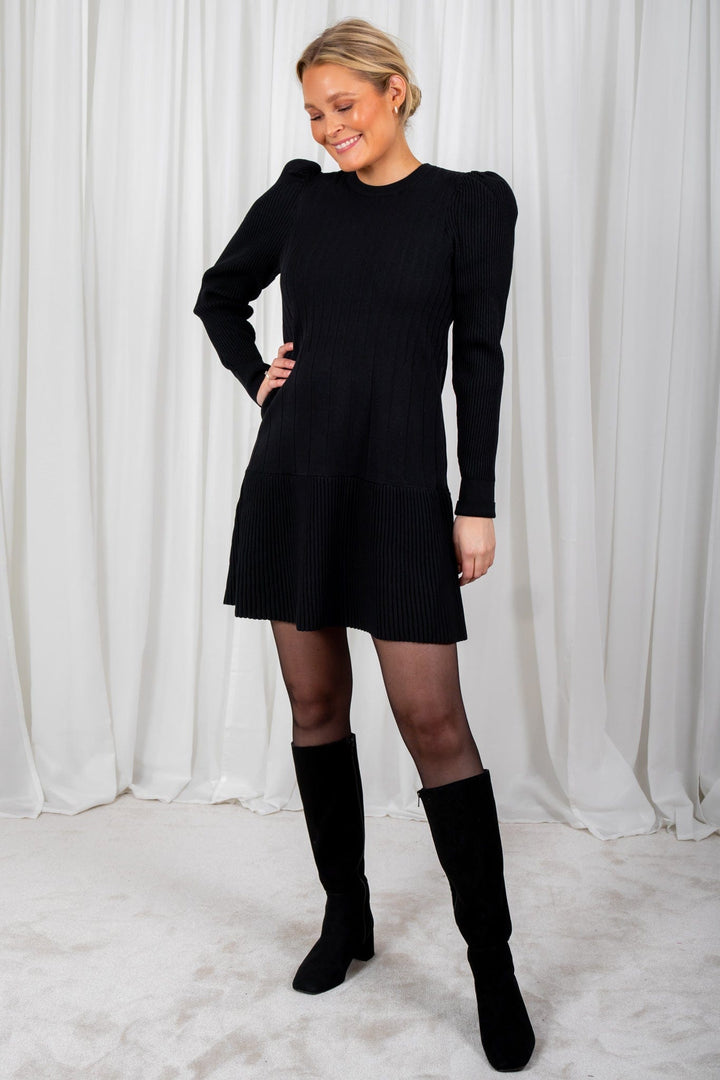 Yaselina Ls Knit Dress Black | Kjoler | Smuk - Dameklær på nett