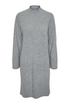 Yasemilie Ls Funnel Knit Dress Light Grey Melange