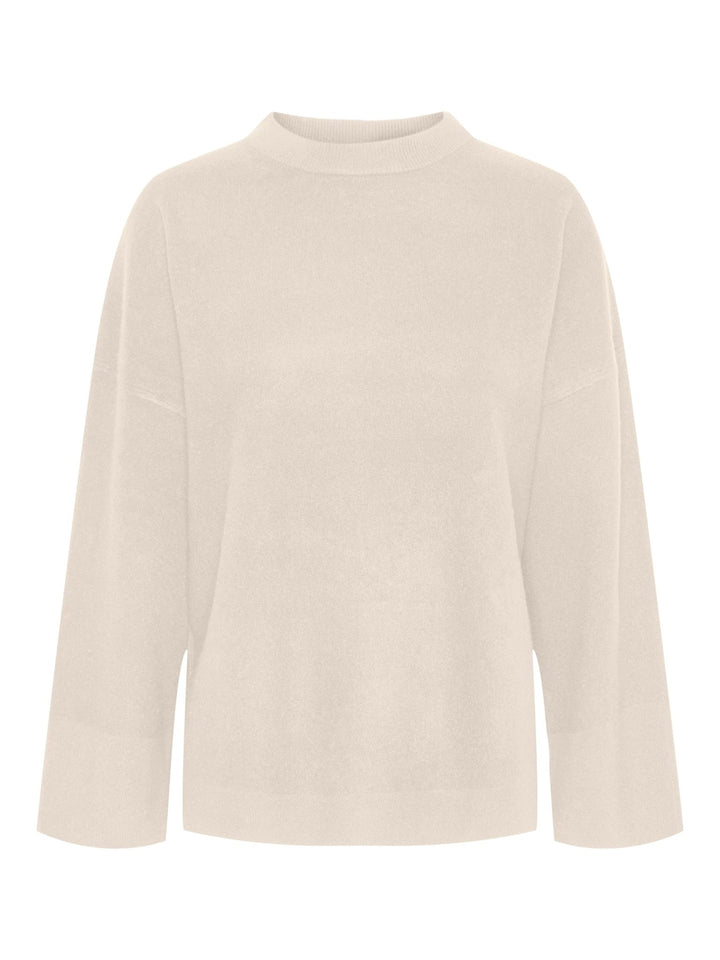 Yasemilie O - Neck Knit Pullover Birch | Genser | Smuk - Dameklær på nett