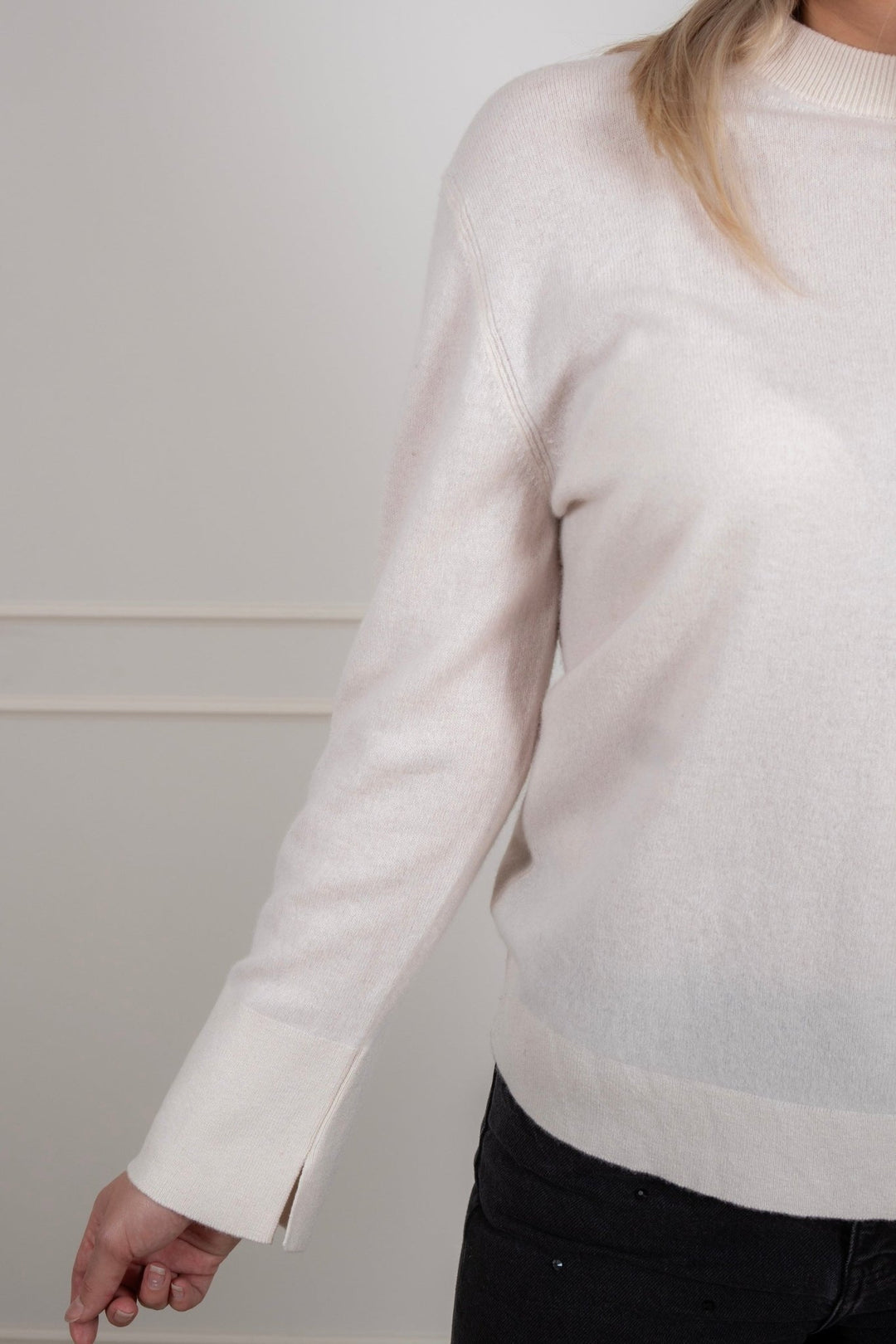 Yasemilie O - Neck Knit Pullover Birch | Genser | Smuk - Dameklær på nett