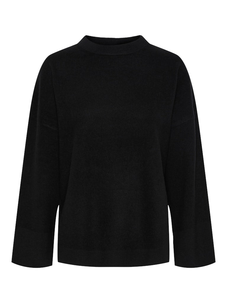 Yasemilie O - Neck Knit Pullover Black | Genser | Smuk - Dameklær på nett