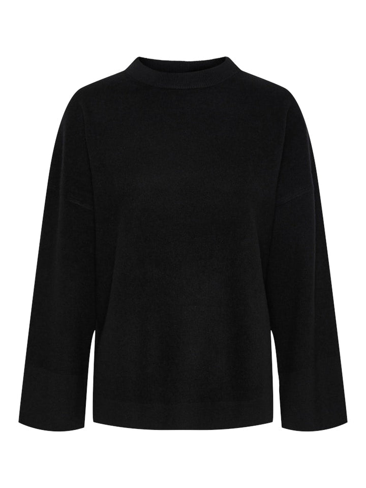 Yasemilie O - Neck Knit Pullover Black | Genser | Smuk - Dameklær på nett