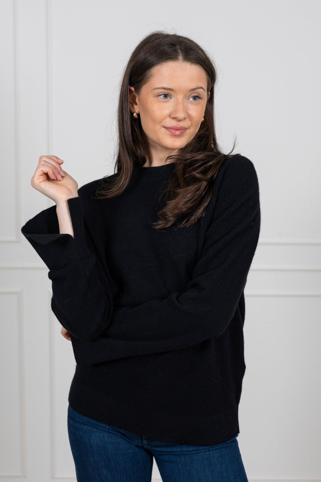 Yasemilie O - Neck Knit Pullover Black | Genser | Smuk - Dameklær på nett