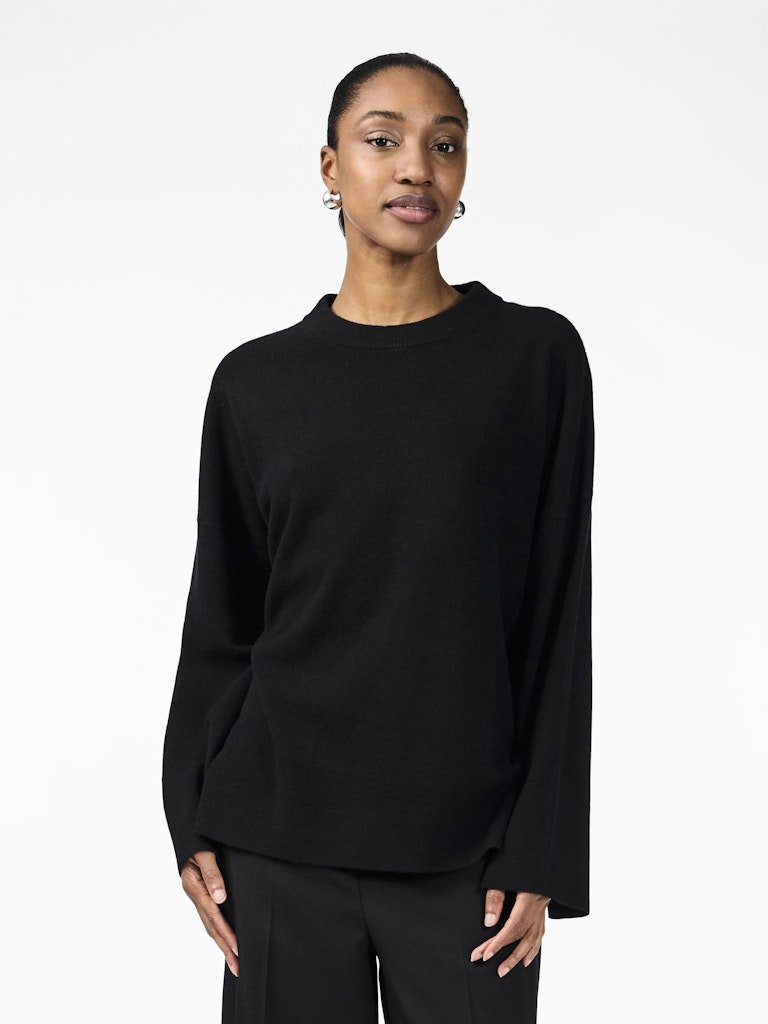 Yasemilie O - Neck Knit Pullover Black | Genser | Smuk - Dameklær på nett