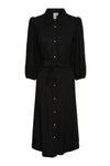 Flaxy 3/4 Linen Shirt Dress Black