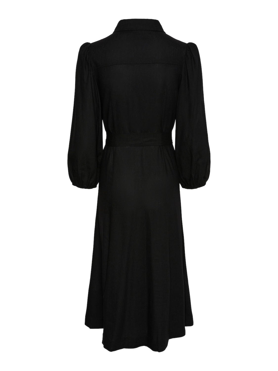 Yasflaxy 3/4 Linen Shirt Dress Black | Kjoler | Smuk - Dameklær på nett