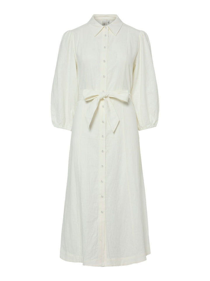 Yasflaxy 3/4 Linen Shirt Dress Star White | Kjoler | Smuk - Dameklær på nett