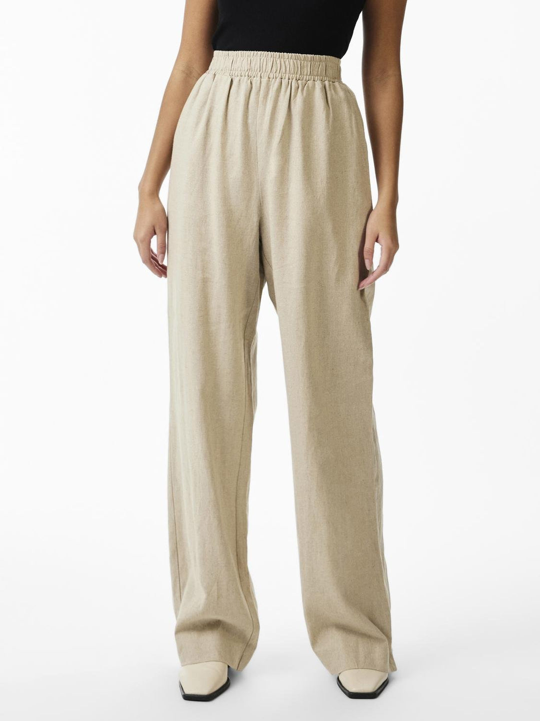 Yasflaxy Hw Linen Pant Birch | Bukser | Smuk - Dameklær på nett