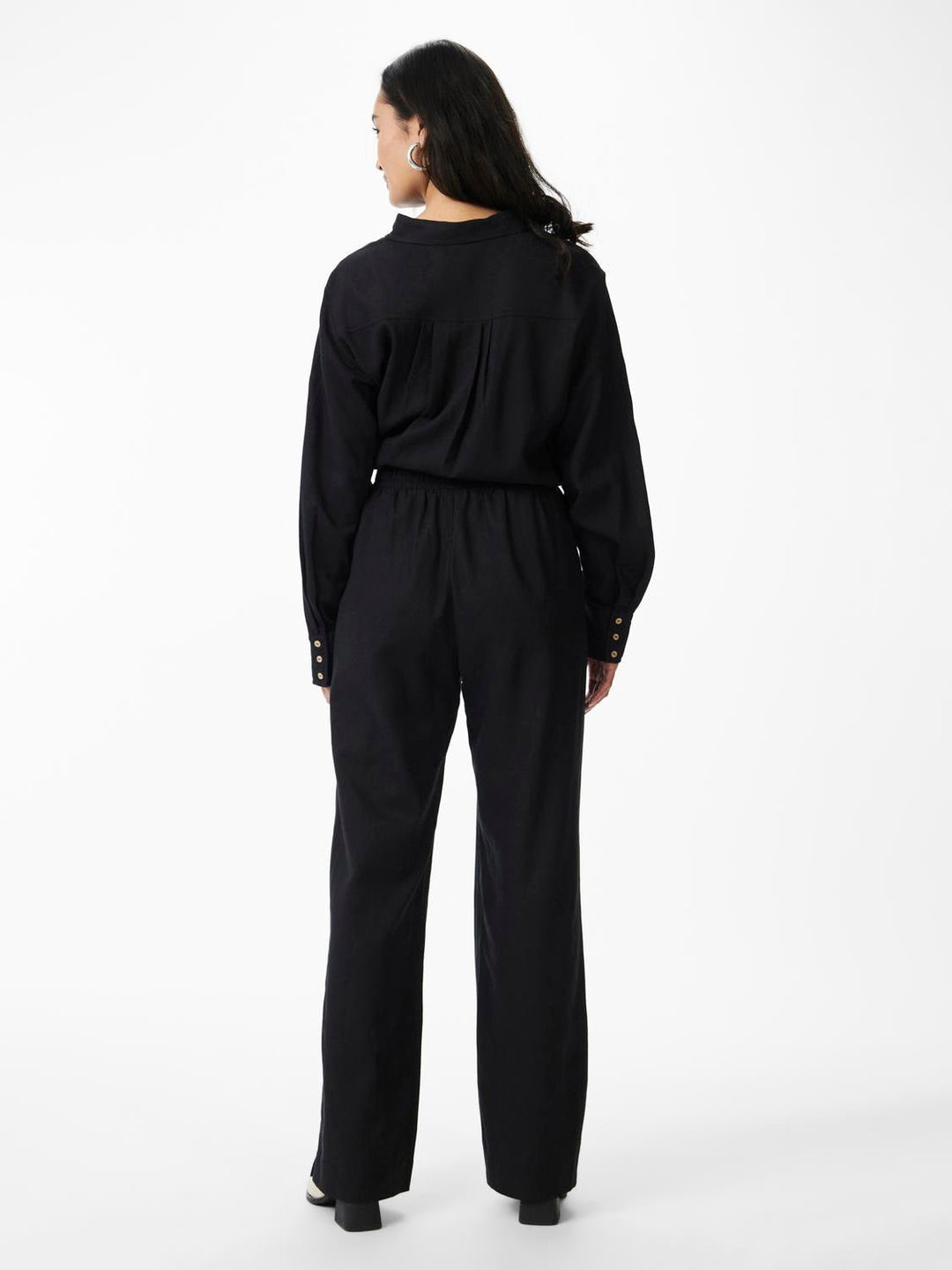 Yasflaxy Hw Linen Pant Black | Bukser | Smuk - Dameklær på nett