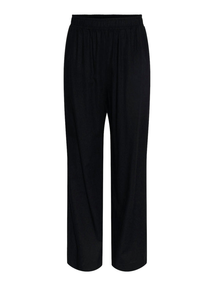 Yasflaxy Hw Linen Pant Black | Bukser | Smuk - Dameklær på nett